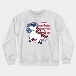 Star-Spangled Magic Patriotic Unicorn Crewneck Sweatshirt